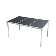 Table de jardin 150x90x74 cm Noir Acier