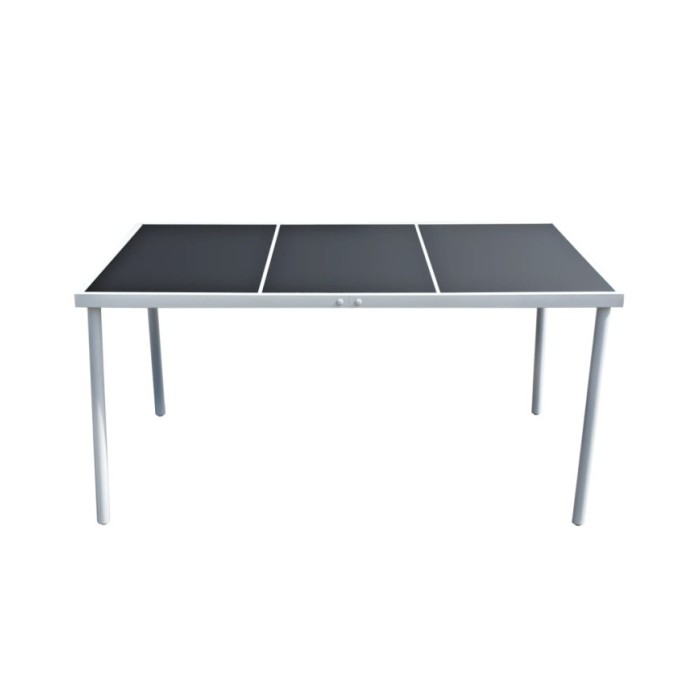 Table de jardin 150x90x74 cm Noir Acier