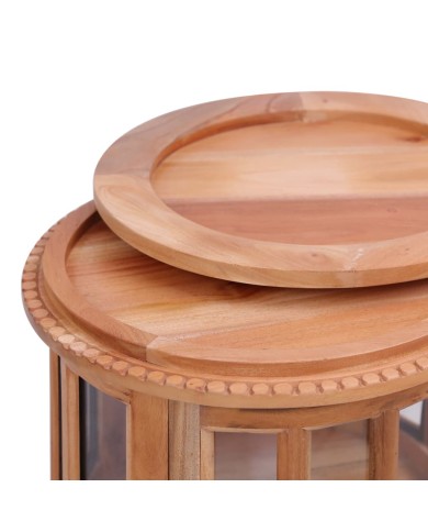 Armoire de vitrine Naturel 50x50x76 cm Bois d'acajou massif