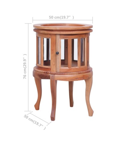 Armoire de vitrine Naturel 50x50x76 cm Bois d'acajou massif