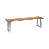 Banc 160 cm Bois d'acacia massif et acier inoxydable