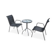 Ensemble de bistro 3 pcs Acier Noir