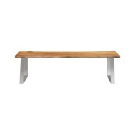 Banc 160 cm Bois d'acacia massif et acier inoxydable