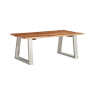 Table basse 100x60x40 cm Bois d'acacia et acier inoxydable 