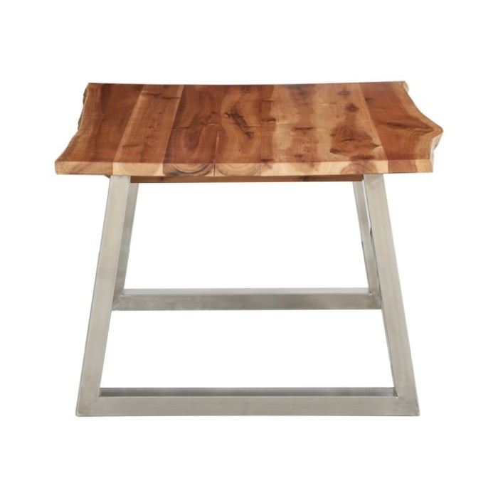 Table basse 100x60x40 cm Bois d'acacia et acier inoxydable 