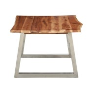 Table basse 100x60x40 cm Bois d'acacia et acier inoxydable 
