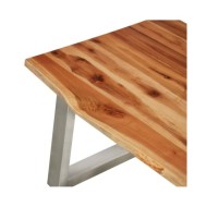 Table basse 100x60x40 cm Bois d'acacia et acier inoxydable 