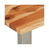 Table basse 100x60x40 cm Bois d'acacia et acier inoxydable 