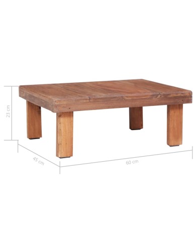 Table basse 60 x 45 x 23 cm Bois de récupération solide