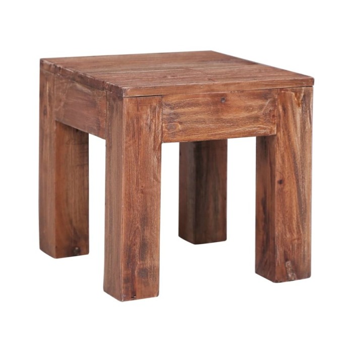 Table basse 30 x 30 x 30 cm Bois de récupération massif
