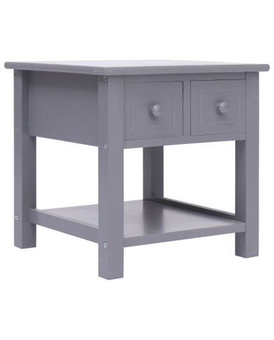 Table d'appoint Gris 40x40x40 cm Bois de Paulownia
