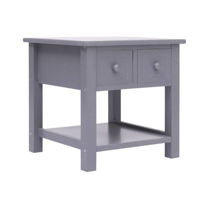 Table d'appoint Gris 40x40x40 cm Bois de Paulownia