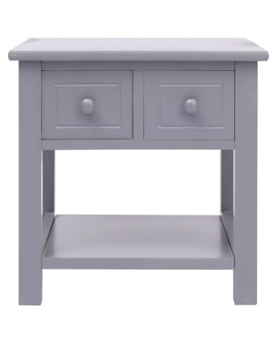 Table d'appoint Gris 40x40x40 cm Bois de Paulownia