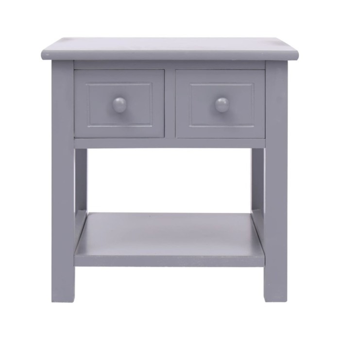 Table d'appoint Gris 40x40x40 cm Bois de Paulownia