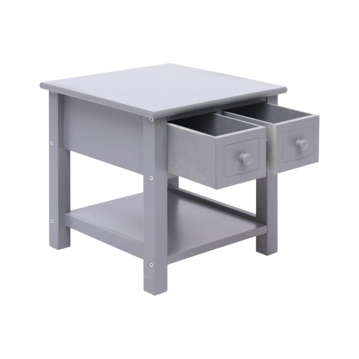 Table d'appoint Gris 40x40x40 cm Bois de Paulownia