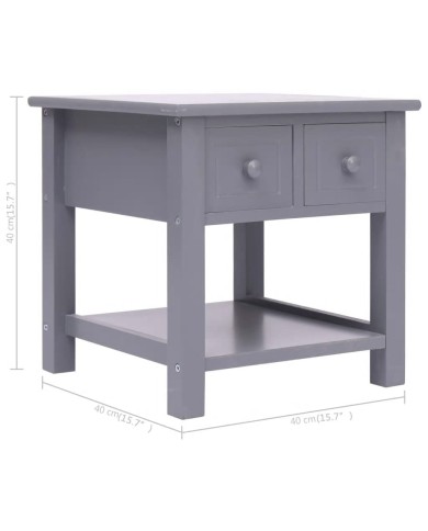 Table d'appoint Gris 40x40x40 cm Bois de Paulownia