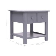 Table d'appoint Gris 40x40x40 cm Bois de Paulownia