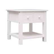 Table d'appoint Blanc 40x40x40 cm Bois de Paulownia