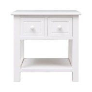 Table d'appoint Blanc 40x40x40 cm Bois de Paulownia