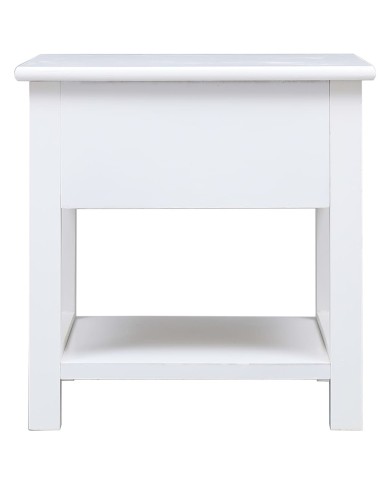 Table d'appoint Blanc 40x40x40 cm Bois de Paulownia