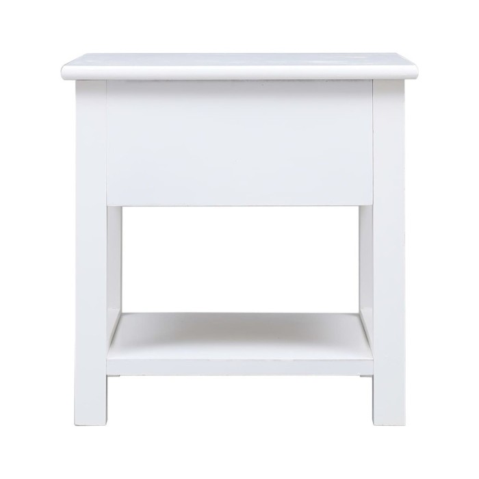 Table d'appoint Blanc 40x40x40 cm Bois de Paulownia