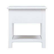 Table d'appoint Blanc 40x40x40 cm Bois de Paulownia