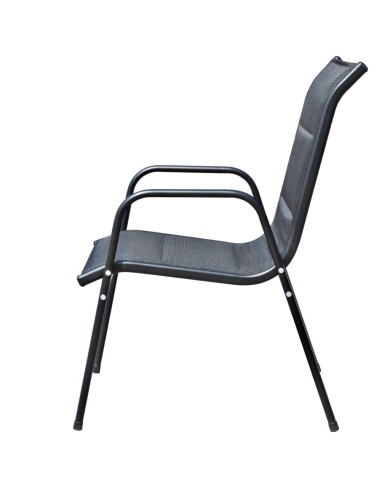 Ensemble de bistro 3 pcs Acier Noir