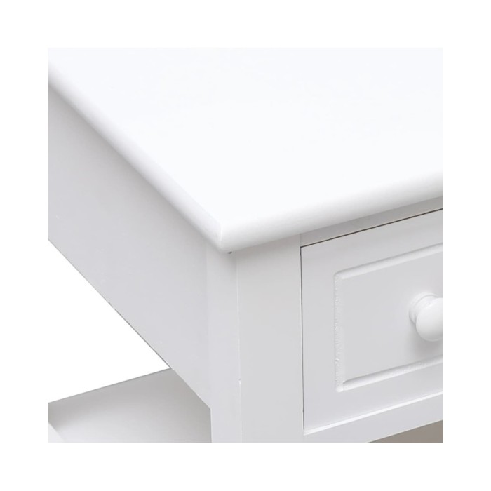 Table d'appoint Blanc 40x40x40 cm Bois de Paulownia