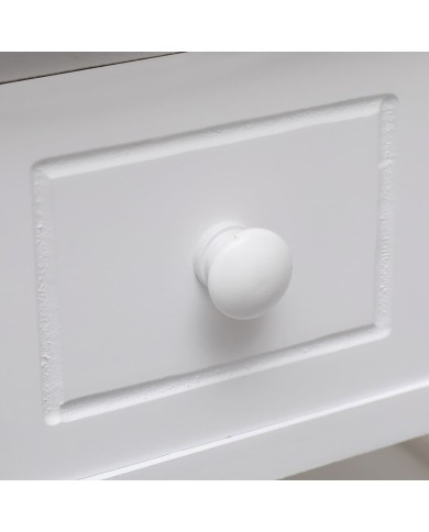 Table d'appoint Blanc 40x40x40 cm Bois de Paulownia