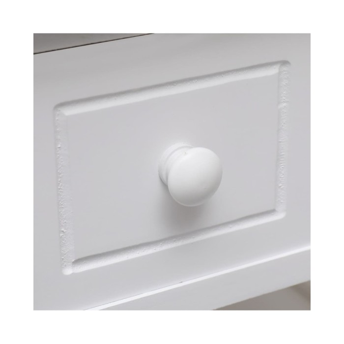 Table d'appoint Blanc 40x40x40 cm Bois de Paulownia