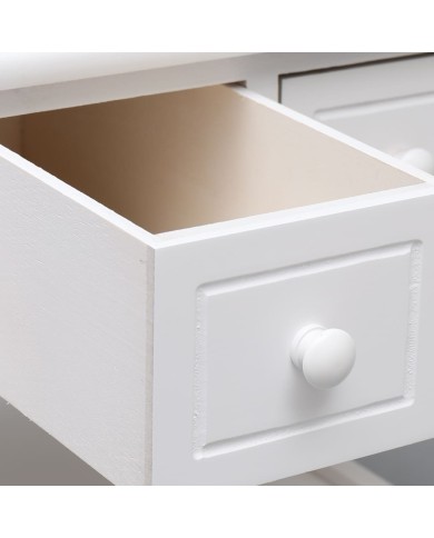 Table d'appoint Blanc 40x40x40 cm Bois de Paulownia