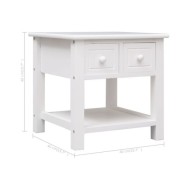 Table d'appoint Blanc 40x40x40 cm Bois de Paulownia