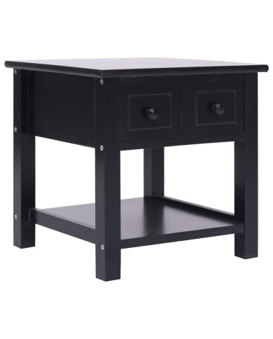 Table d'appoint Noir 40x40x40 cm Bois de Paulownia
