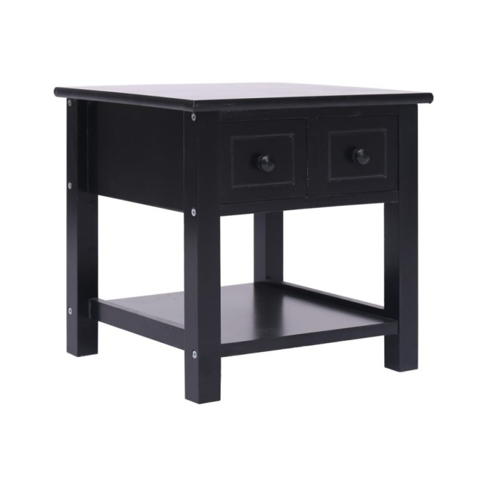 Table d'appoint Noir 40x40x40 cm Bois de Paulownia