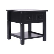 Table d'appoint Noir 40x40x40 cm Bois de Paulownia
