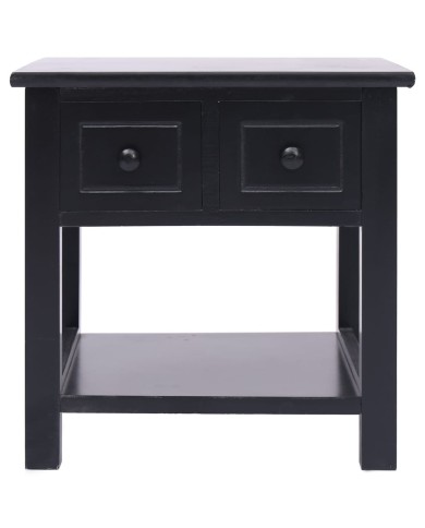 Table d'appoint Noir 40x40x40 cm Bois de Paulownia