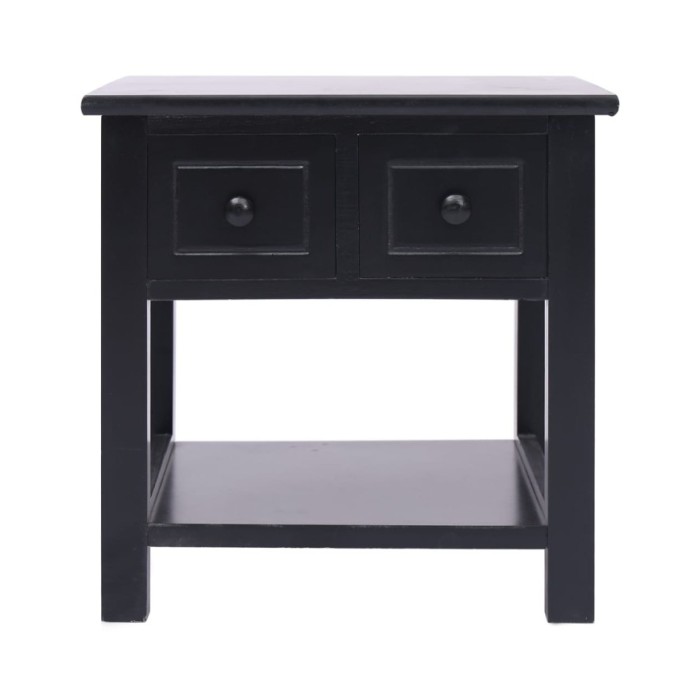 Table d'appoint Noir 40x40x40 cm Bois de Paulownia