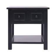 Table d'appoint Noir 40x40x40 cm Bois de Paulownia