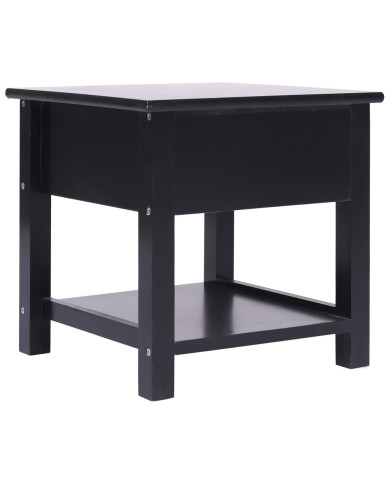 Table d'appoint Noir 40x40x40 cm Bois de Paulownia