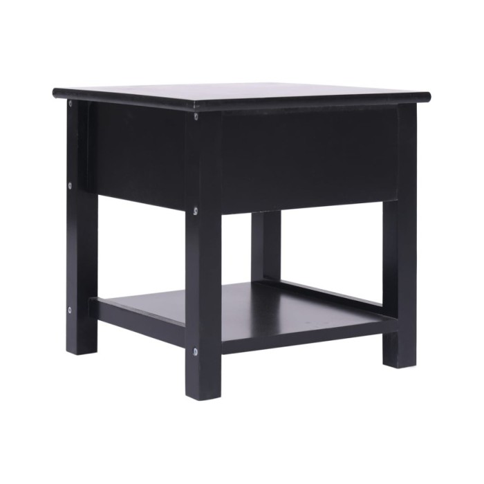 Table d'appoint Noir 40x40x40 cm Bois de Paulownia