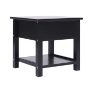 Table d'appoint Noir 40x40x40 cm Bois de Paulownia