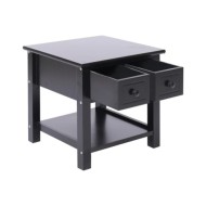 Table d'appoint Noir 40x40x40 cm Bois de Paulownia