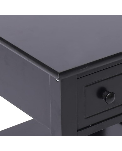 Table d'appoint Noir 40x40x40 cm Bois de Paulownia