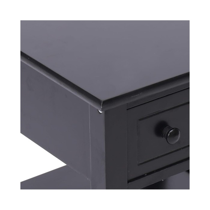 Table d'appoint Noir 40x40x40 cm Bois de Paulownia