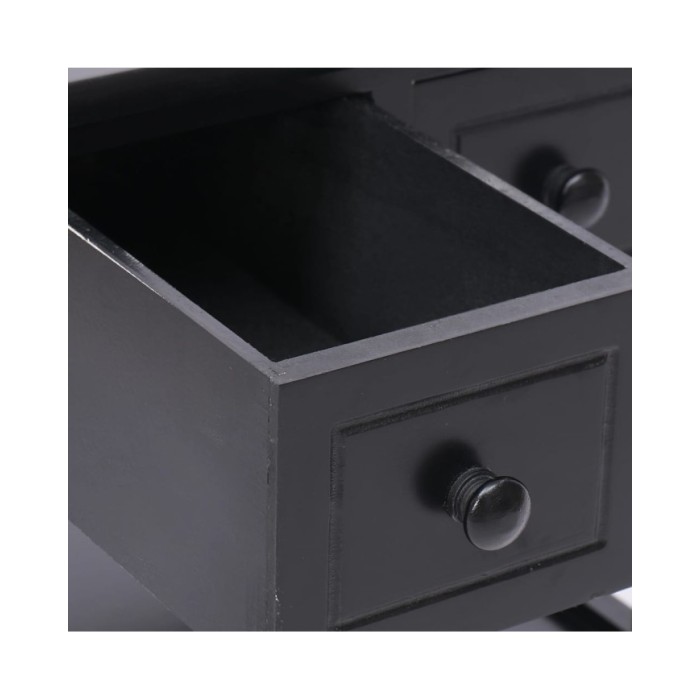 Table d'appoint Noir 40x40x40 cm Bois de Paulownia