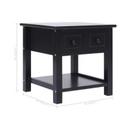 Table d'appoint Noir 40x40x40 cm Bois de Paulownia