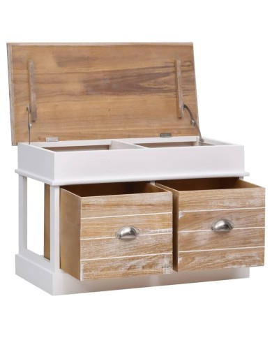 Banc d'entrée 70 x 35 x 45 cm Bois de Paulownia