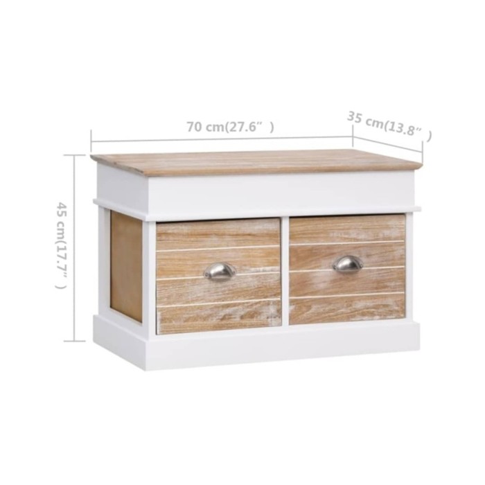Banc d'entrée 70 x 35 x 45 cm Bois de Paulownia
