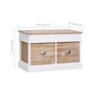 Banc d'entrée 70 x 35 x 45 cm Bois de Paulownia