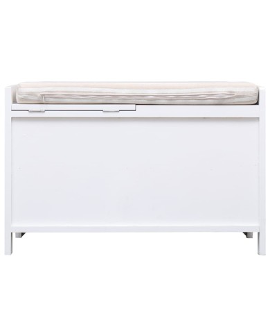 Banc d'entrée Blanc 70 x 33,5 x 45 cm Bois de Paulownia